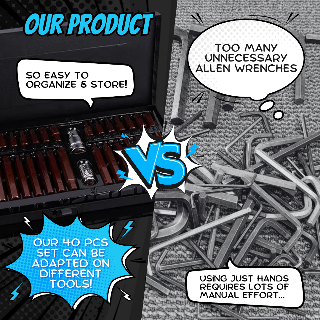 40-Pieces Hex Head Wrench Drill Bit Set