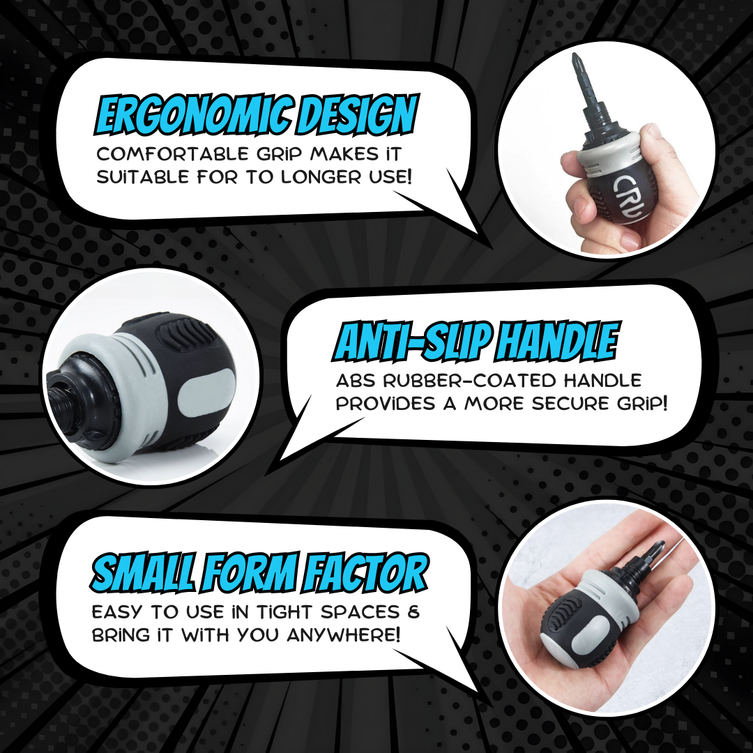 Stubby Ratcheting Screwdriver Set