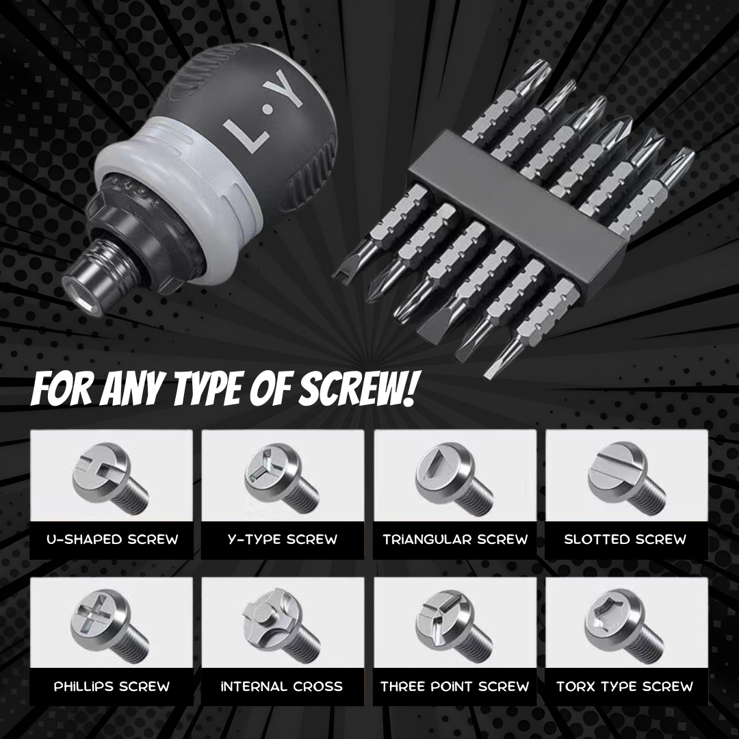 Stubby Ratcheting Screwdriver Set