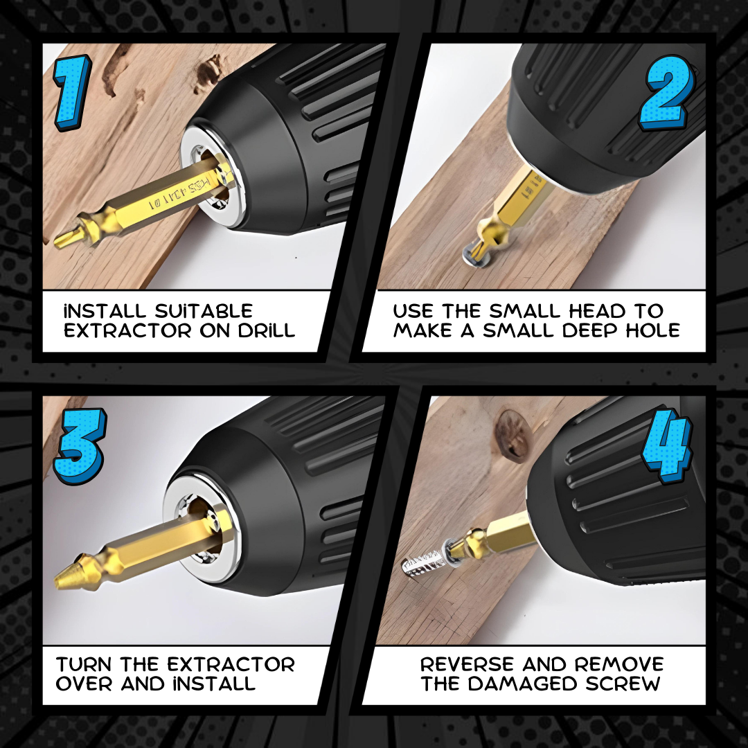 Damaged Screw Extractor Set